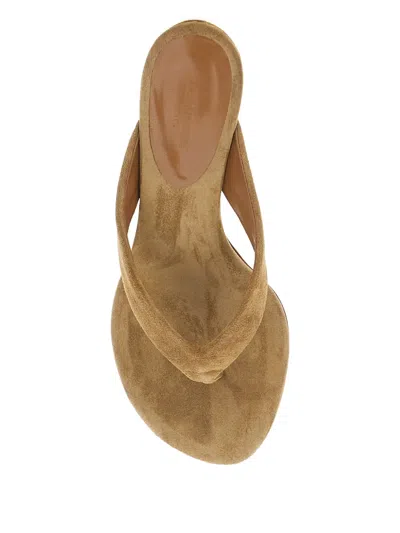 Le Monde Beryl Thong Wedge Sandals In Neutral