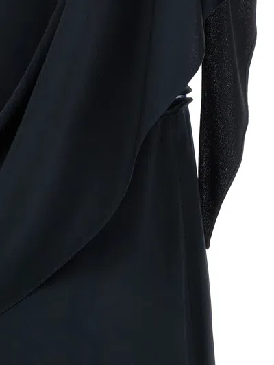 Fabiana Filippi Ruffled Asymmetric Midi Dress In Blue