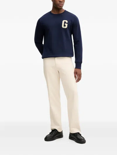 Gant Logo Sweater In Blue