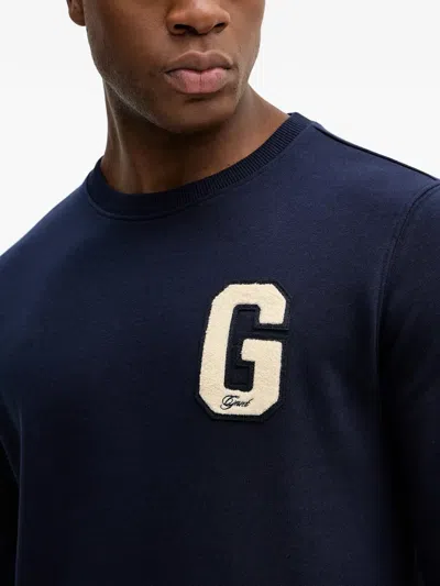 Gant Logo Sweater In Blue