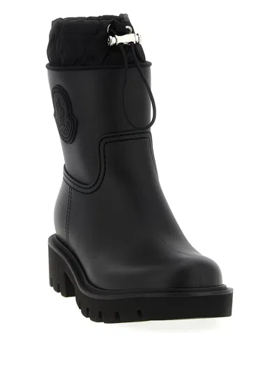 Moncler Kickstream Calf Height Rain Boots In Black