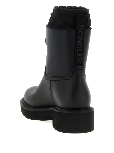 Moncler Kickstream Calf Height Rain Boots In Black