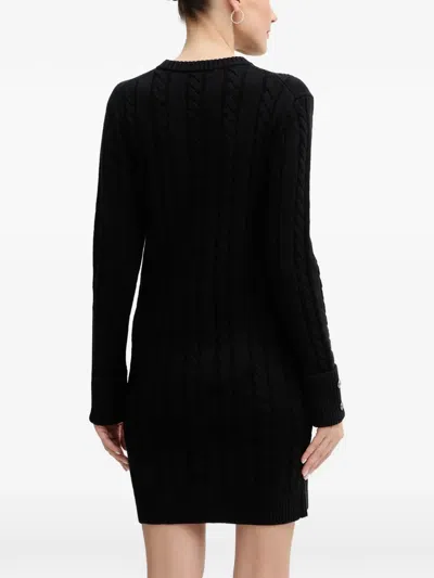 Guess Usa Cable-knit Mini Dress In Black