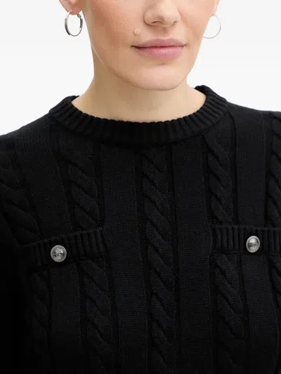 Guess Usa Cable-knit Mini Dress In Black