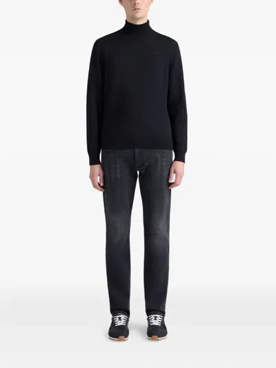 Bally Turtleneck Wool Sweater In Black
