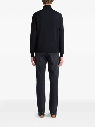 Bally Turtleneck Wool Sweater In Black