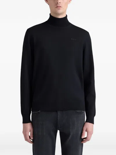 Bally Turtleneck Wool Sweater In Black