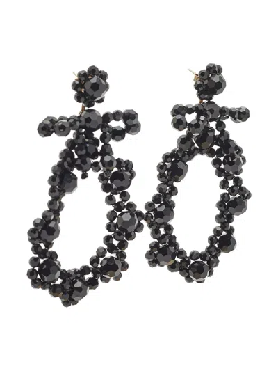 Pre-owned Simone Rocha Beads Drop Earrings In Black