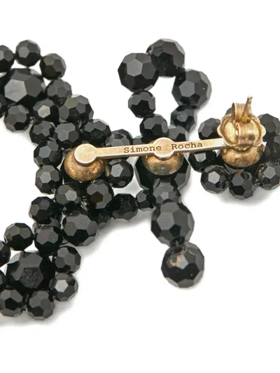 Pre-owned Simone Rocha Beads Drop Earrings In Black