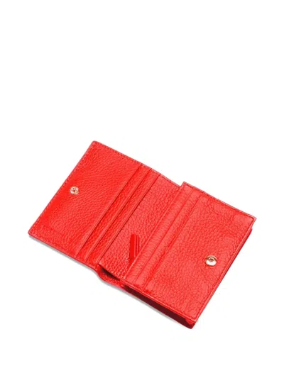 Coccinelle Metallic Flap Wallet In Red