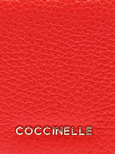 Coccinelle Metallic Flap Wallet In Red