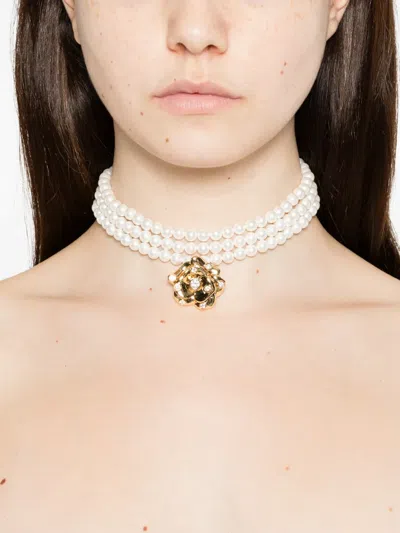 Self-portrait Charm-detail Necklace In White