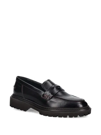 Gant Stitched Penny-strap Loafers In Black