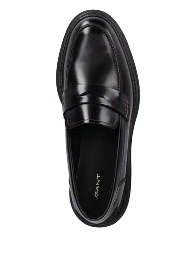 Gant Stitched Penny-strap Loafers In Black
