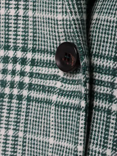 格纹纽扣西装夹克