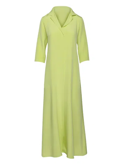 Peter Cohen Collared Maxi Dress In Green