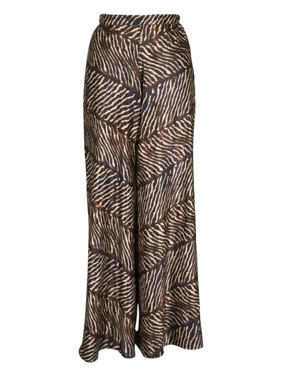 Peter Cohen Animal-print Palazzo Pants In Brown