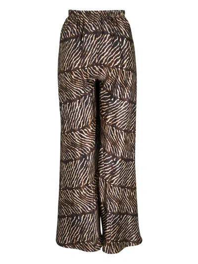 Peter Cohen Animal-print Palazzo Pants In Brown