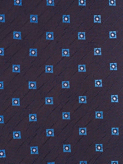 Canali Geometric-pattern Silk Tie In Blue