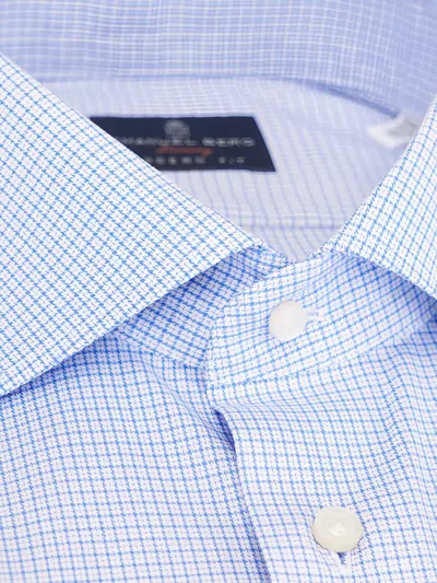 Emanuel Berg Checked Cotton Shirt In Blue