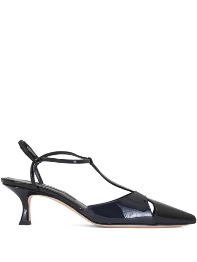 Manolo Blahnik Pointed-toe T-strap Pumps In Black