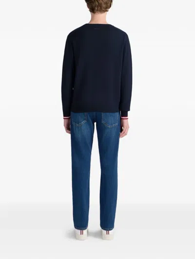 Bally Crew-neck Trim Sweater In Blue