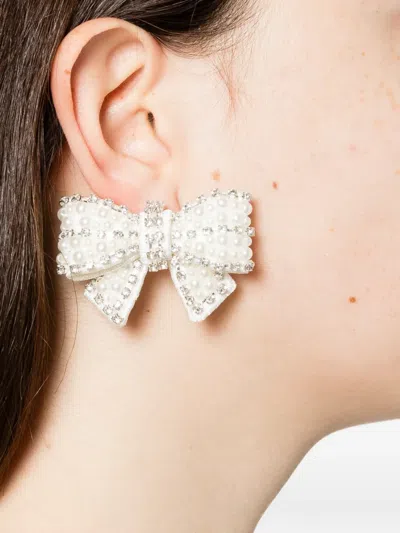 Self-portrait Bow-shape Earrings In Silver