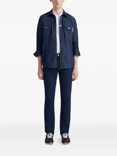 Bally Chest Pocket Denim Shirt In Blue