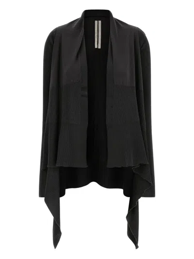 Rick Owens Asymmetric Wrap Cardigan In Black