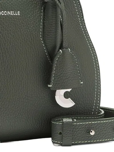 Coccinelle Top Handle Logo Charm Tote Bag In Green