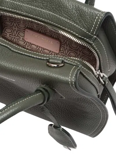 Coccinelle Top Handle Logo Charm Tote Bag In Green