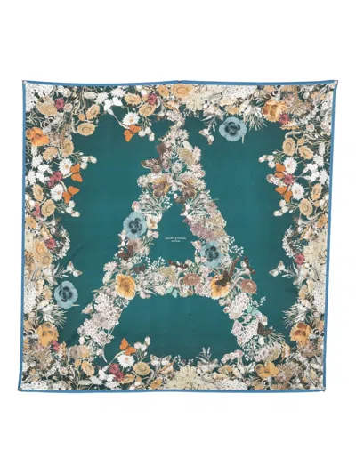 Aspinal Of London Ombre "a" Floral Silk Scarf In Multi