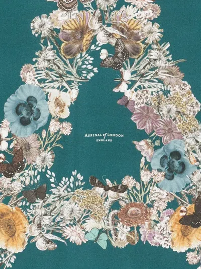 Aspinal Of London Ombre "a" Floral Silk Scarf In Multi