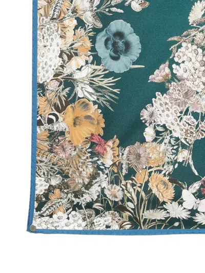 Aspinal Of London Ombre "a" Floral Silk Scarf In Multi