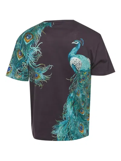 Pre-owned Dolce & Gabbana Peacock Print T-shirt In Purple