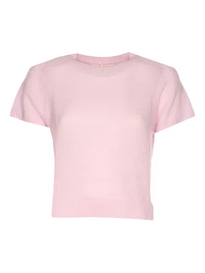 Lisa Yang Crewneck Knitted T-shirt In Pink