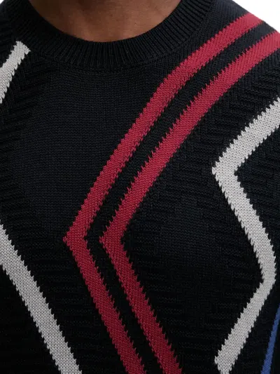Armani Exchange Zigzag-pattern Sweater In Multi