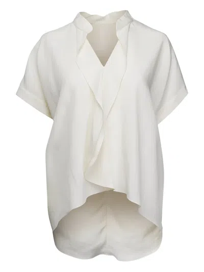 Zero + Maria Cornejo Stand-collar Blouse In White