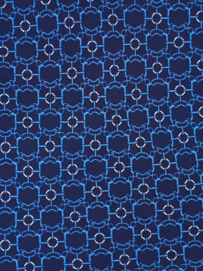 Eton Patterned Silk Tie In Blue