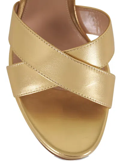 Gianvito Rossi Cross-over Platform Sandals In Gold