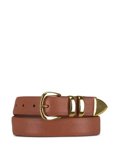 Anderson's Textured Buckle Belt In Brown
