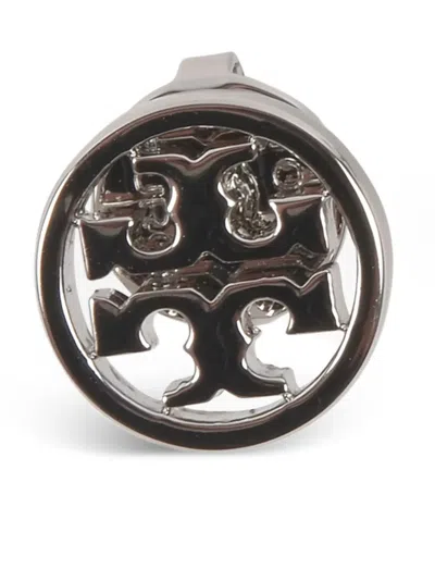 Tory Burch Logo-detail Stud Earrings In Silver