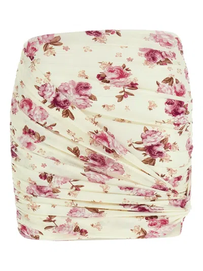 Magda Butrym Floral Knot Mini Skirt In Neutral