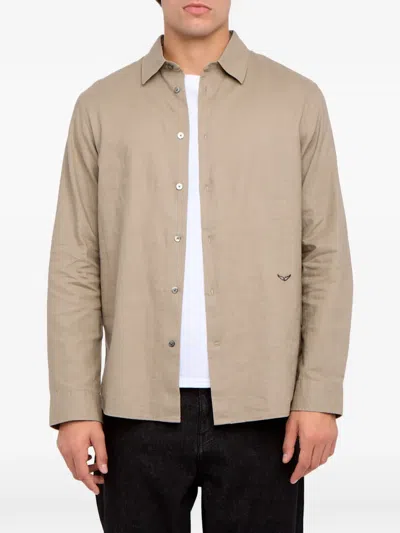 Zadig & Voltaire Sid Button Shirt In Neutral