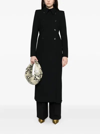 Khaite Button-fastening Double-breasted Coat In Black