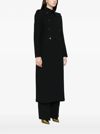 Khaite Button-fastening Double-breasted Coat In Black