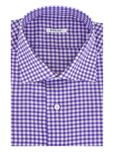 Fray Checked Cotton Shirt In Blue