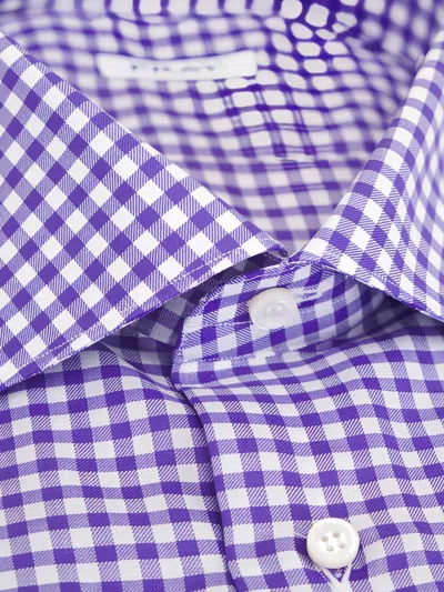 Fray Checked Cotton Shirt In Blue