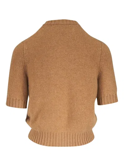 Khaite The Nora Short Sleeve Cashmere Cardigan In Brown