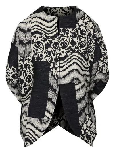 Zero + Maria Cornejo Printed Round-neck Jacket In Black